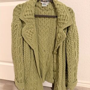 Aran Crafts Olive Cable Knit Cardigan